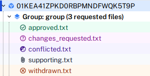 Request file icons after independent review