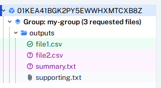Tree for a returned request
